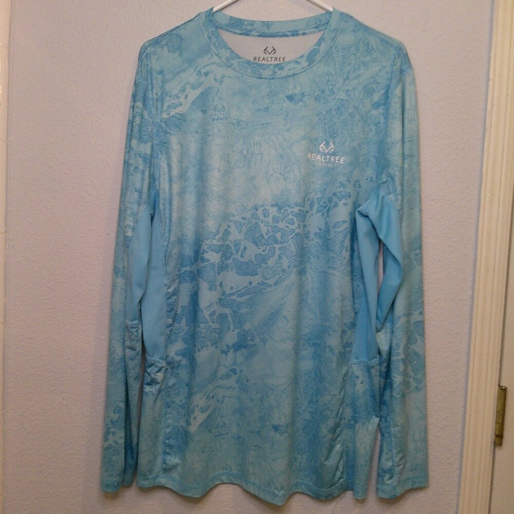 Fishing shirt water sky camo mens large
